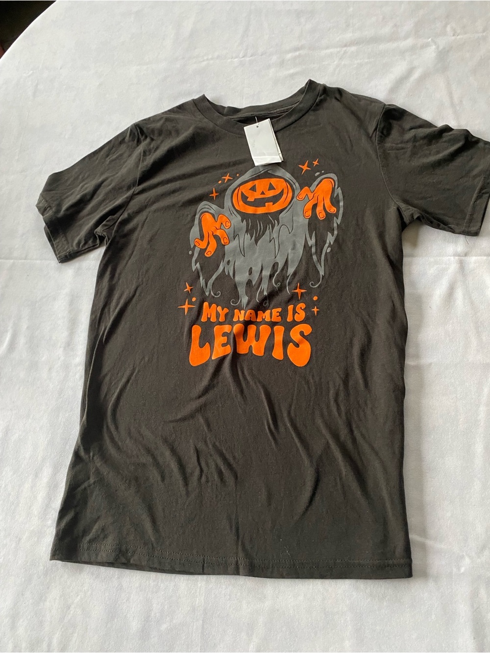 New Halloween “My Name is Lewis” Black T-shirt Size Kids X-Large